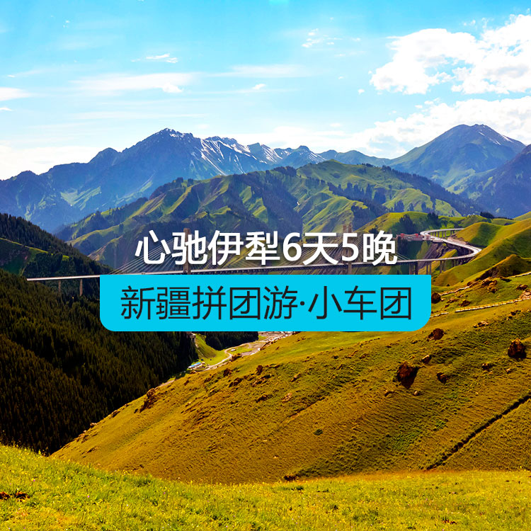 【新疆拼团游·小车团】悦享心驰伊犁6日（1~6人拼车小团/乌鲁木齐起止/24小时接送站/7座商务车/4钻酒店/高品质纯玩无购物）产品编号：11595