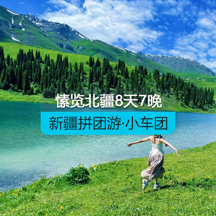 【新疆拼团游·小车团】轻享愫览北疆8日（1~6人拼车小团/乌鲁木齐起止/24小时接送站/7座商务车/4钻酒店/高品质纯玩无购物）产品编号：11566
